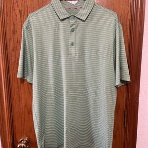Walter Hagen Green Striped Polo Size Medium